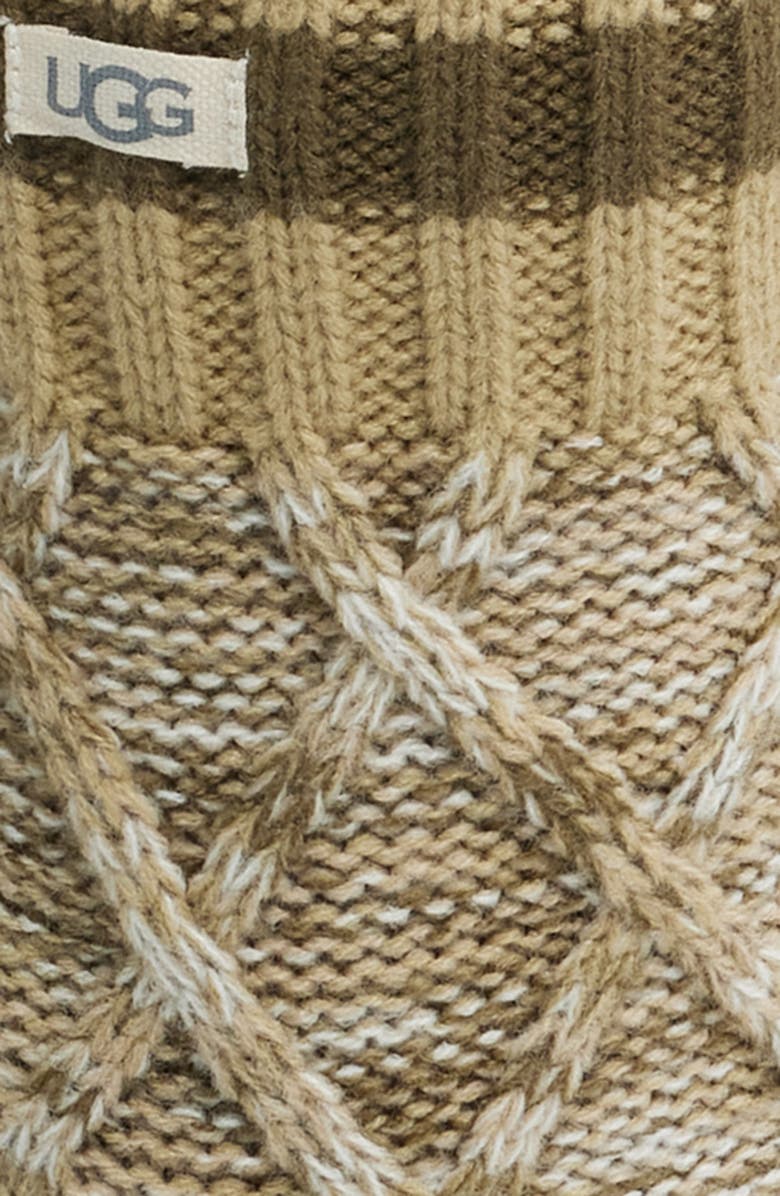 UGG<sup>®</sup> Deedee Fleece Lined Quarter Socks, Alternate, color, Burnt Olive/Muted Brass Melang