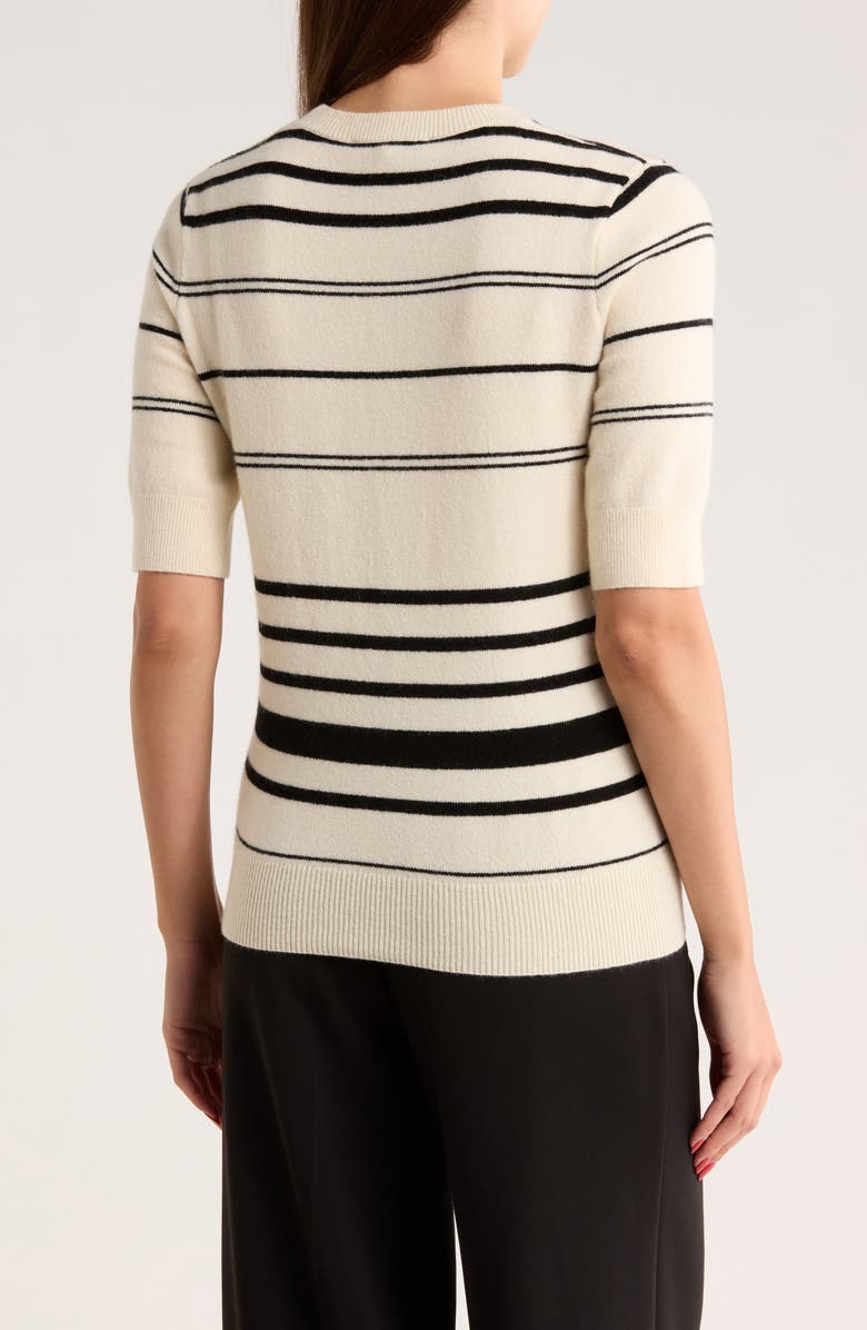 FRAME Stripe Short Sleeve Sweater, Alternate, color, 