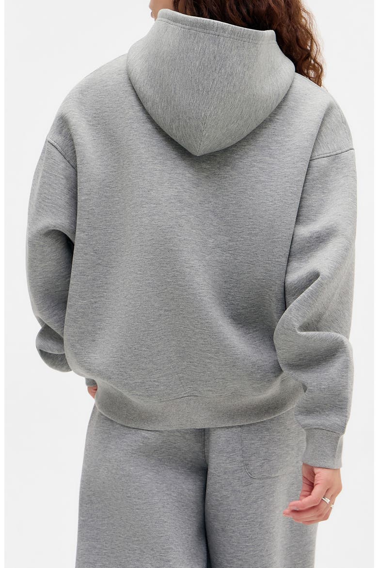 Boxy Scuba Knit Zip Hoodie, Alternate, color, GREY