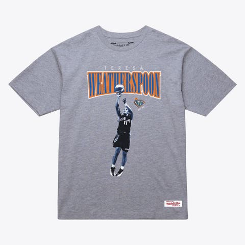 Unisex Mitchell & Ness Teresa Weatherspoon Heather Gray New York Liberty Player Boyfriend T-Shirt - Court Origins