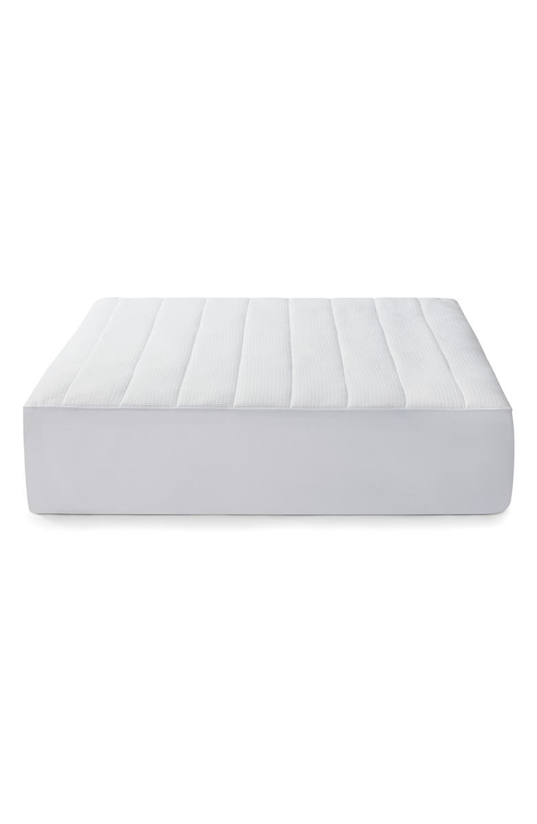 BROOKSTONE Heated Mattress Pad, Main, color, White