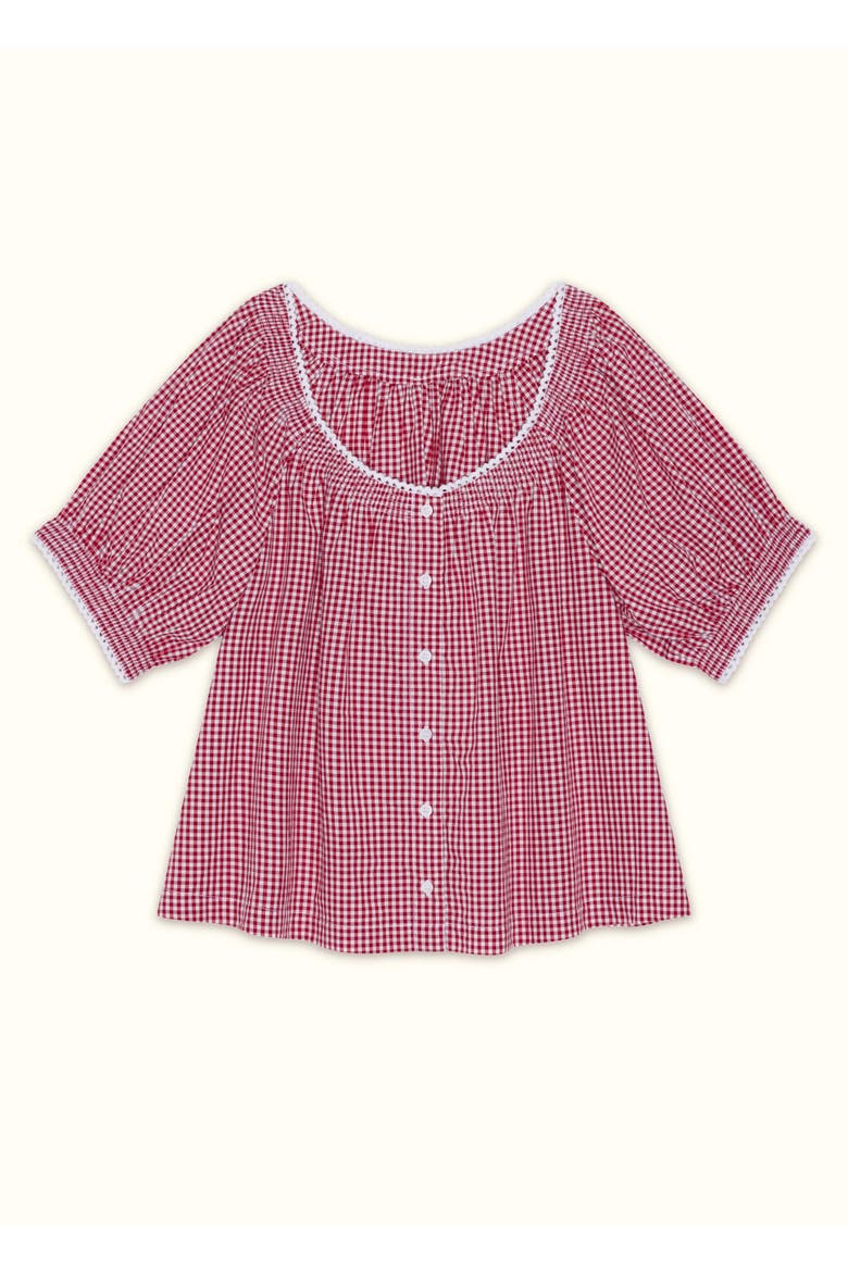 Caitlyn Blouse, Alternate, color, Redcurrant Gingham