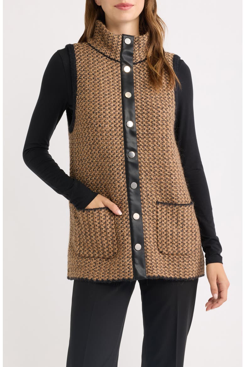 Metallic Bouclè Knit Vest, Alternate, color, VICUNA MULTI