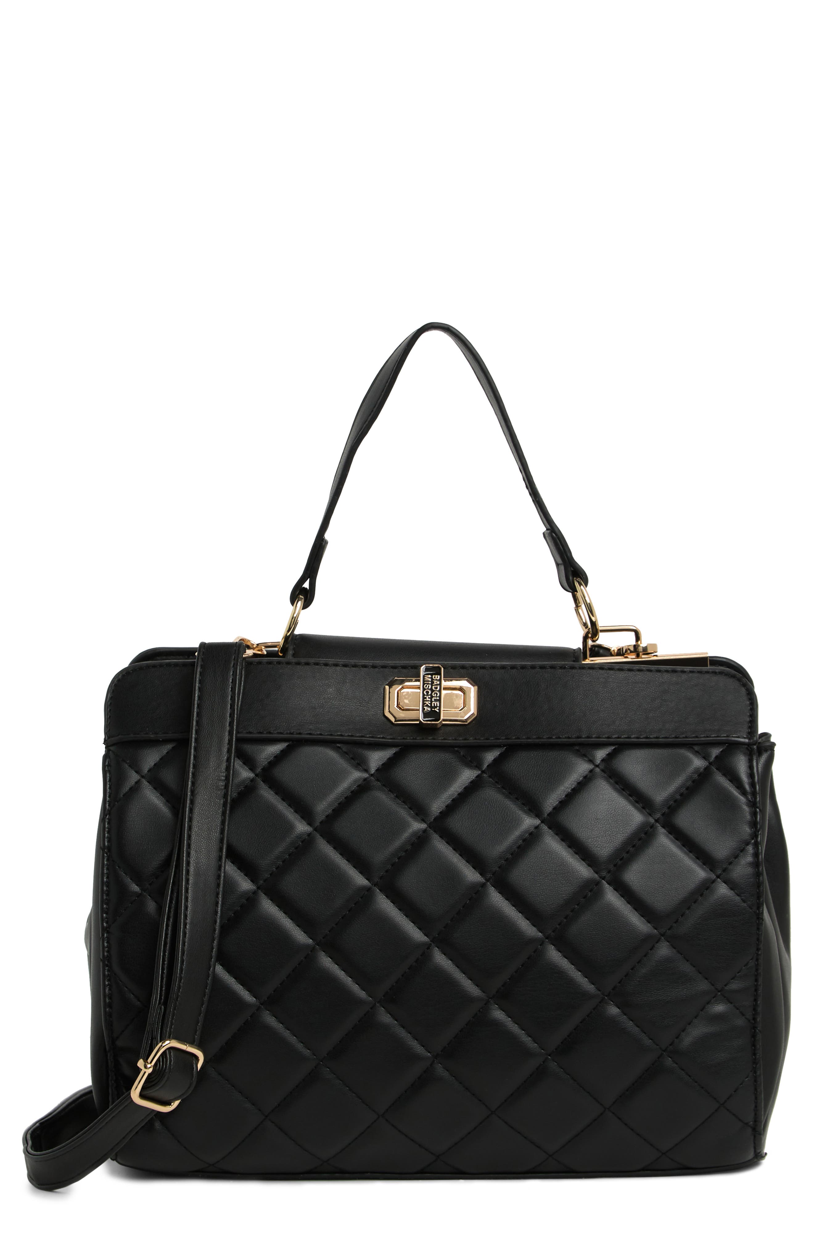 Badgley Mischka Collection Diamond Quilted Tote Bag