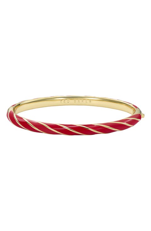Trinity Twist Enamel Hinged Bangle