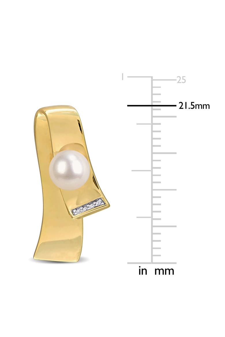 Cultured Freshwater Pearl Drop Earrings, Alternate, color, WHITE GOLD