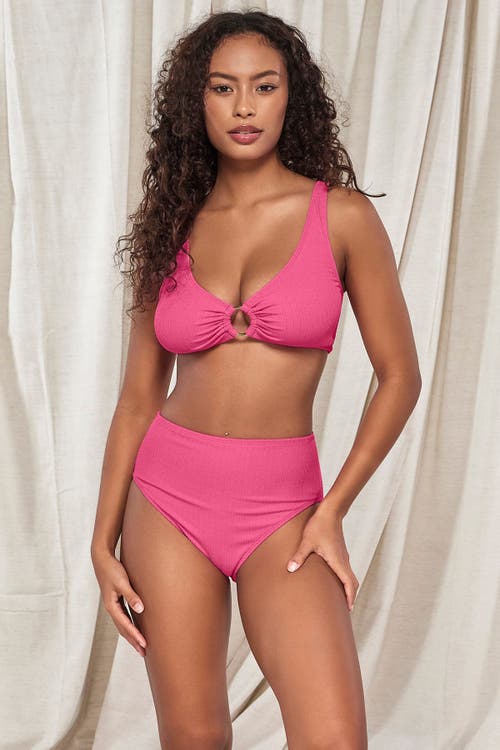 Pacifica By Sunsets Astrid High Waist Bikini Swim Bottoms In Dragon Fruit