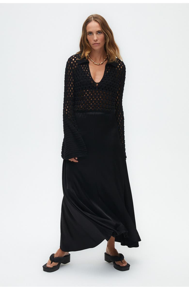Nocturne Mesh Knitwear Top, Alternate, color,