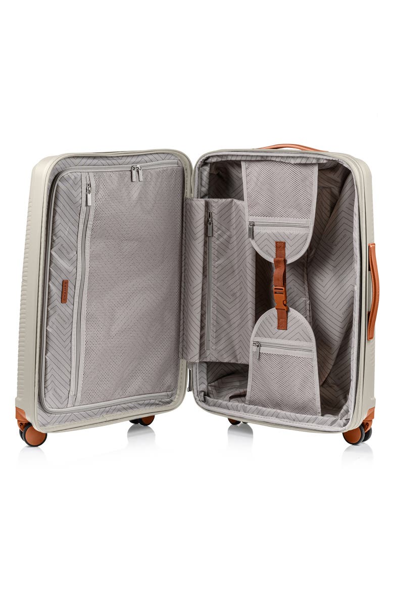 Vintage Aura Medium Hardside Checked Suitcase, Alternate, color, IVORY
