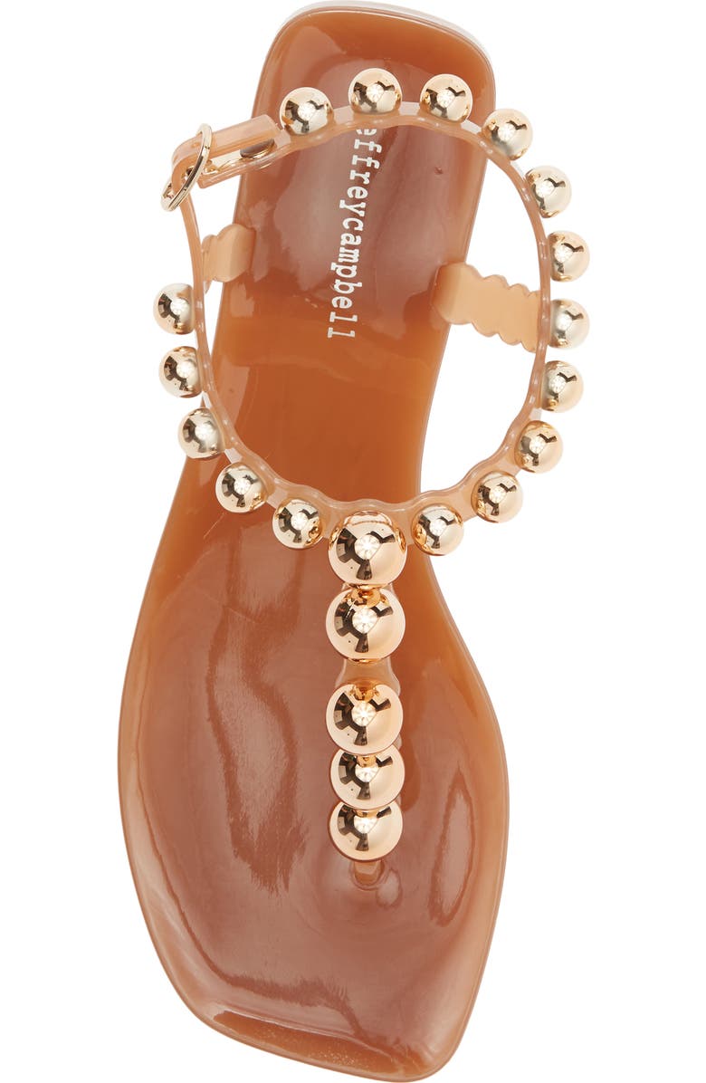 Jeffrey Campbell Plated Embellished Sandal, Alternate, color, Caramel Gold