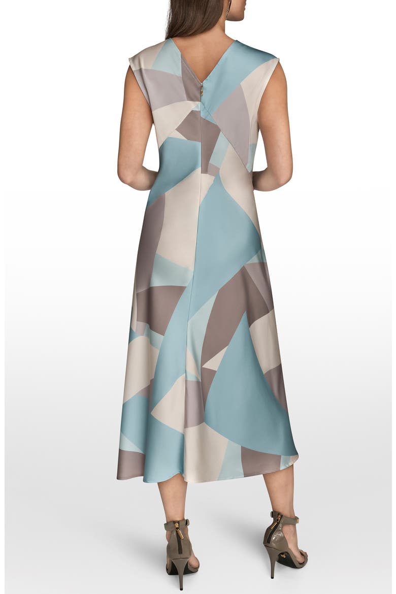 Floral Cap Sleeve Fit & Flare Midi Dress, Alternate, color, HAZE MULTI
