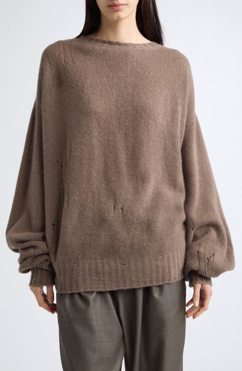 Oversize Distressed Cashmere Sweater