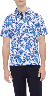 Bugatchi Hendrix Digital Floral Print Pima Cotton Polo