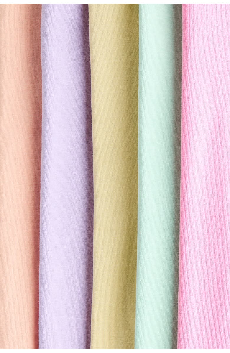 H&M 5-pack Cotton Capri Leggings, Alternate, color, Pink/Mint Green