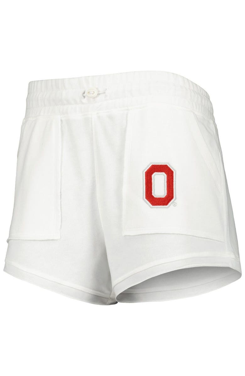 CONCEPTS SPORT Women's Concepts Sport  White Ohio State Buckeyes Sunray Notch Neck Long Sleeve T-Shirt & Shorts Set, Alternate, color, 