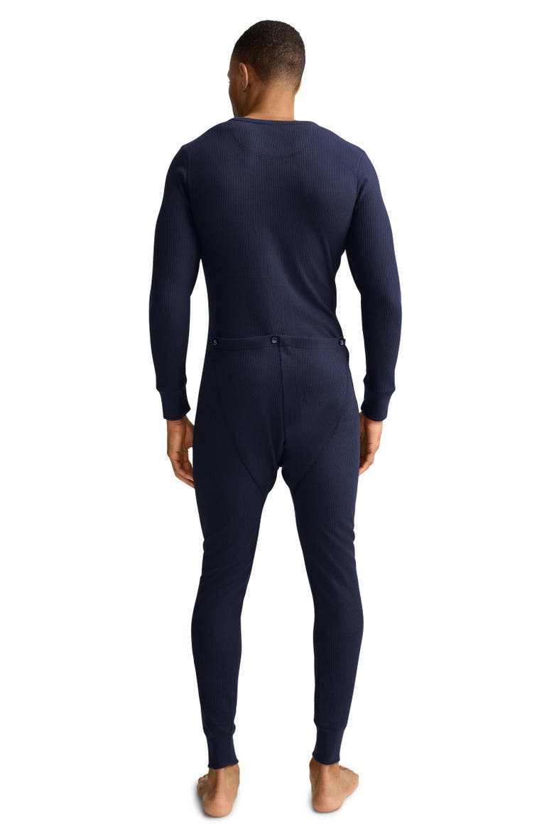 Men's Waffle Union Suit, Alternate, color, Jockey Blue