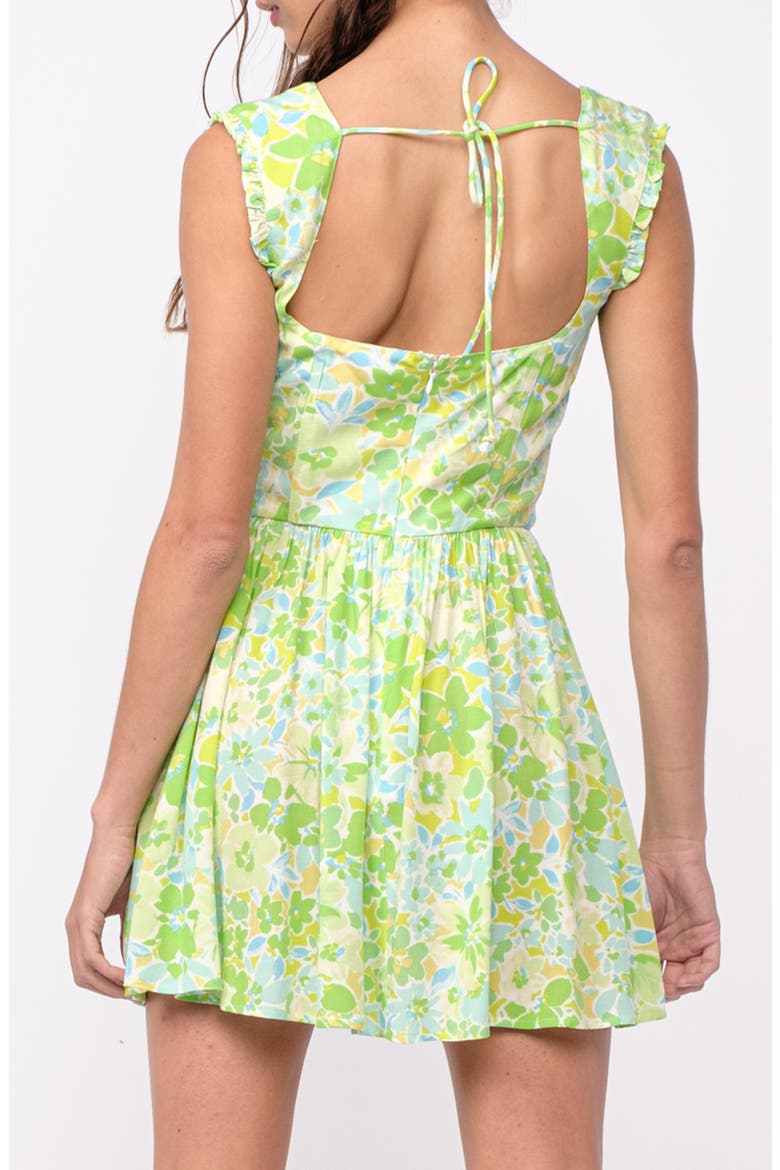 Floral Keyhole Fit & Flare Minidress, Alternate, color, GREEN