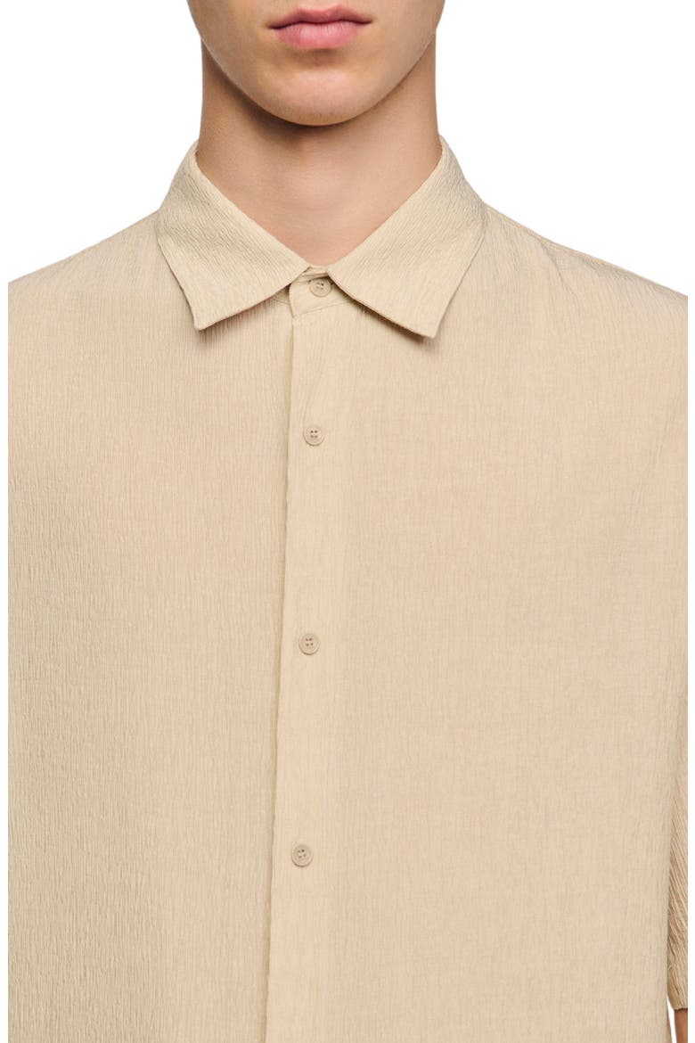 Pleated shirt with shark collar, Alternate, color, Sand