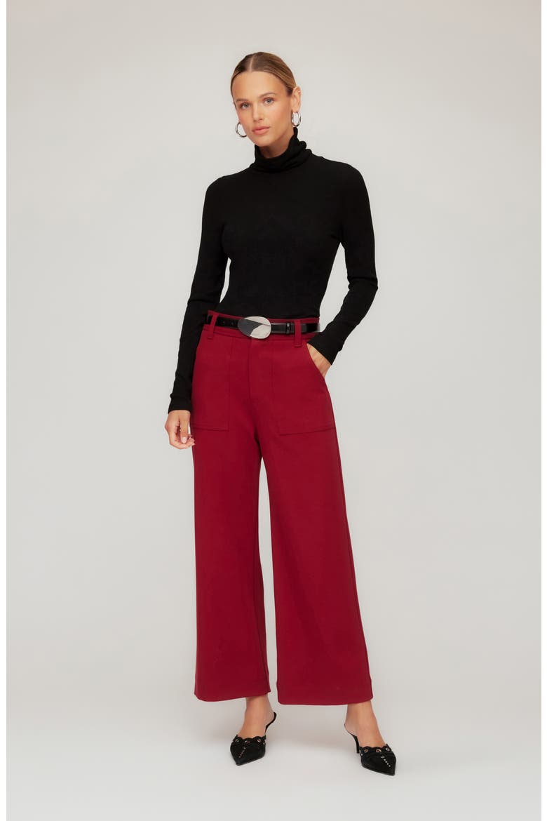 Rylee Crop Pants, Alternate, color, BRICK