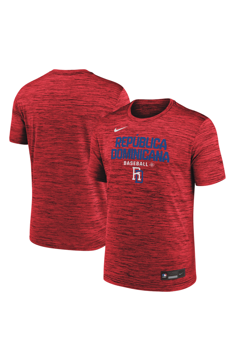 Nike Men's Nike  Red Dominican Republic Baseball 2026 World Baseball Classic Velocity Dri-FIT T-Shirt, Main, color, Red