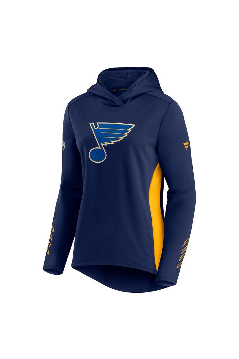 Women's Fanatics Branded Navy/Gold St. Louis Blues Authentic Pro Locker Room Pullover Hoodie, Alternate, color, Navy