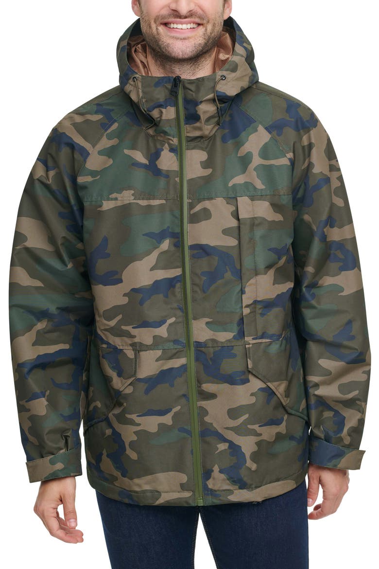Performance Rain Slick Hooded Jacket, Main, color, CAMOUFLAGE