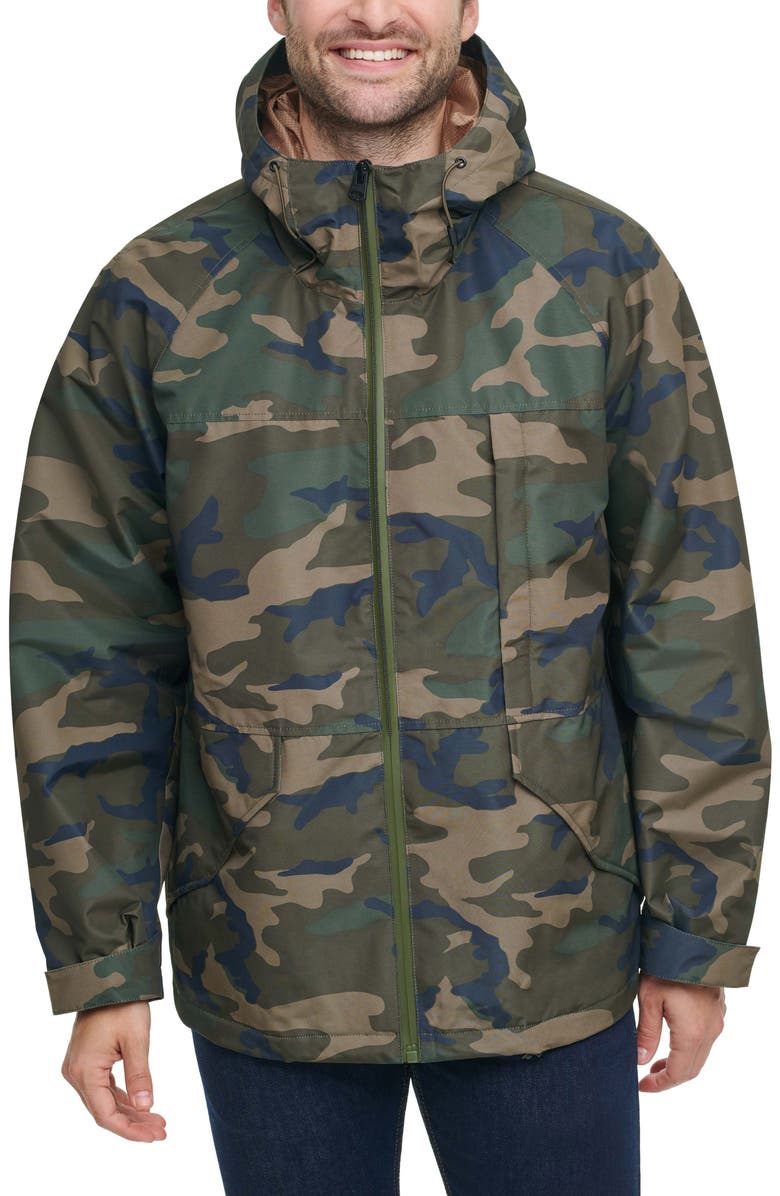 Levi's<sup>®</sup> Performance Rain Slick Hooded Jacket, Main, color, Camouflage