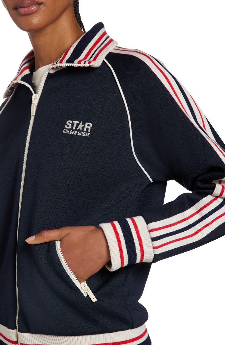 Golden Goose Stripe Trim Track Jacket, Alternate, color, 