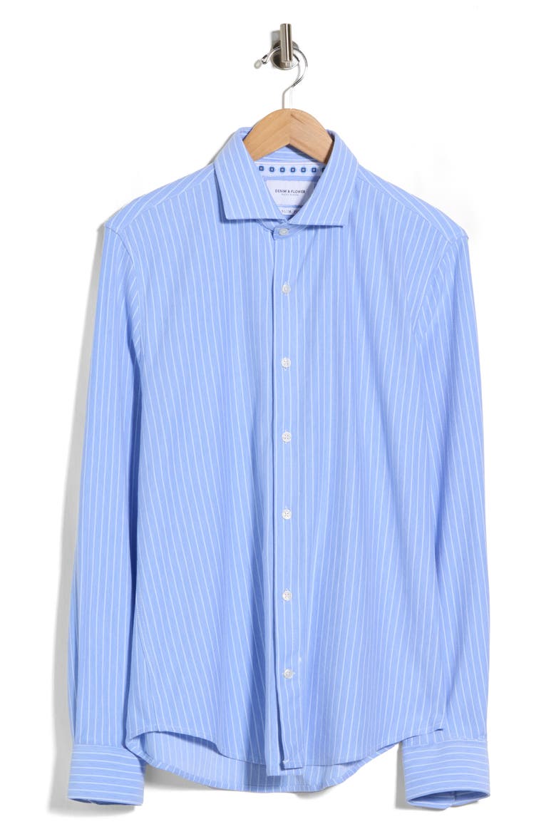 Stripe Button-Up Shirt, Main, color, LT. BLUE