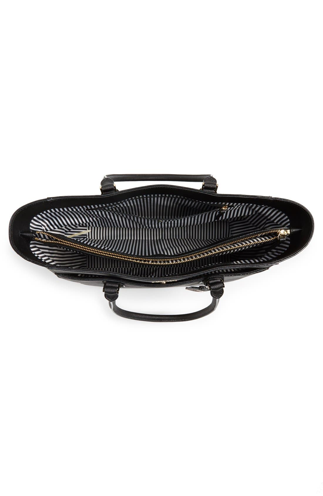 'cameron street - havana' textured leather tote, Alternate, color, BLACK