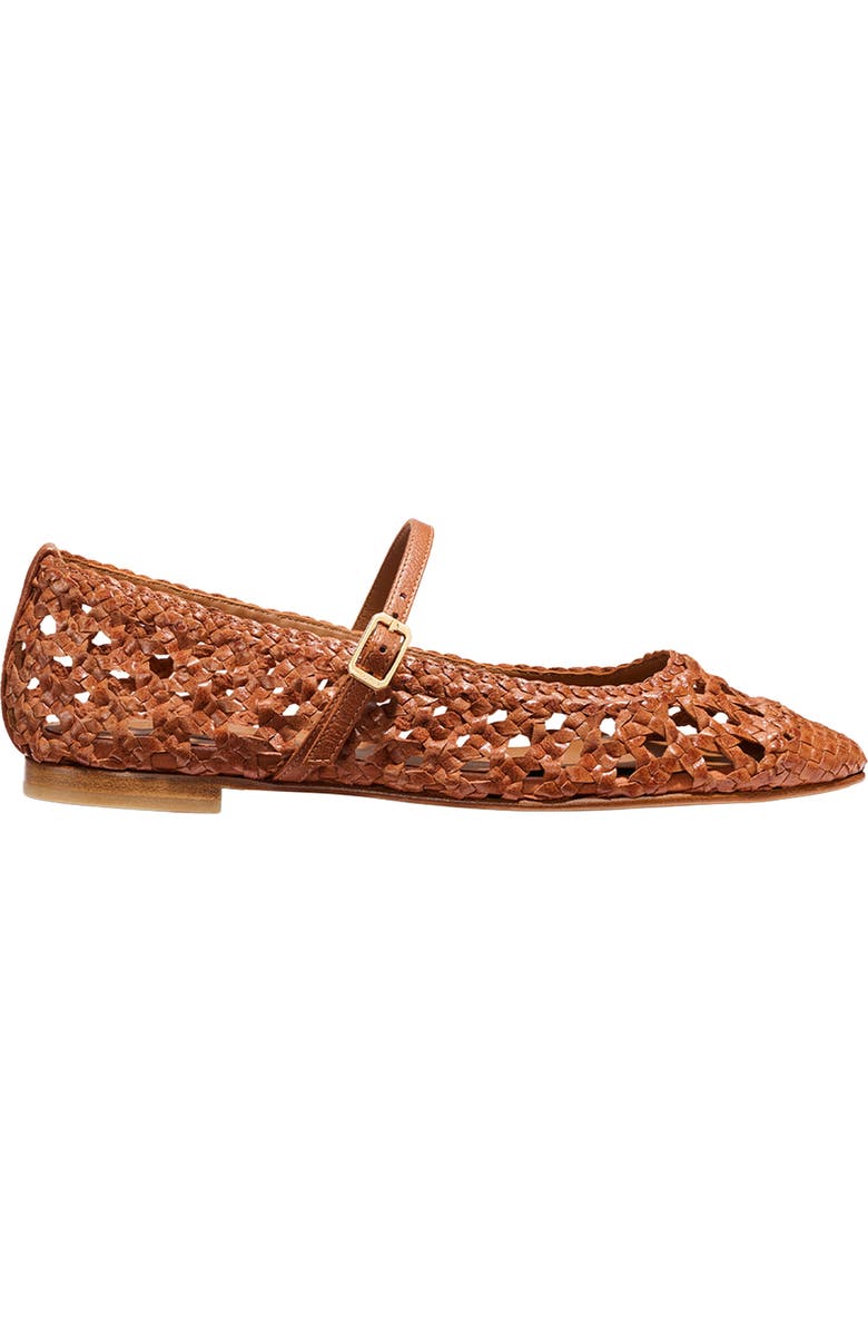 MARGAUX The Woven Fonteyn Jane Flats, Main, color, Saddle Leather