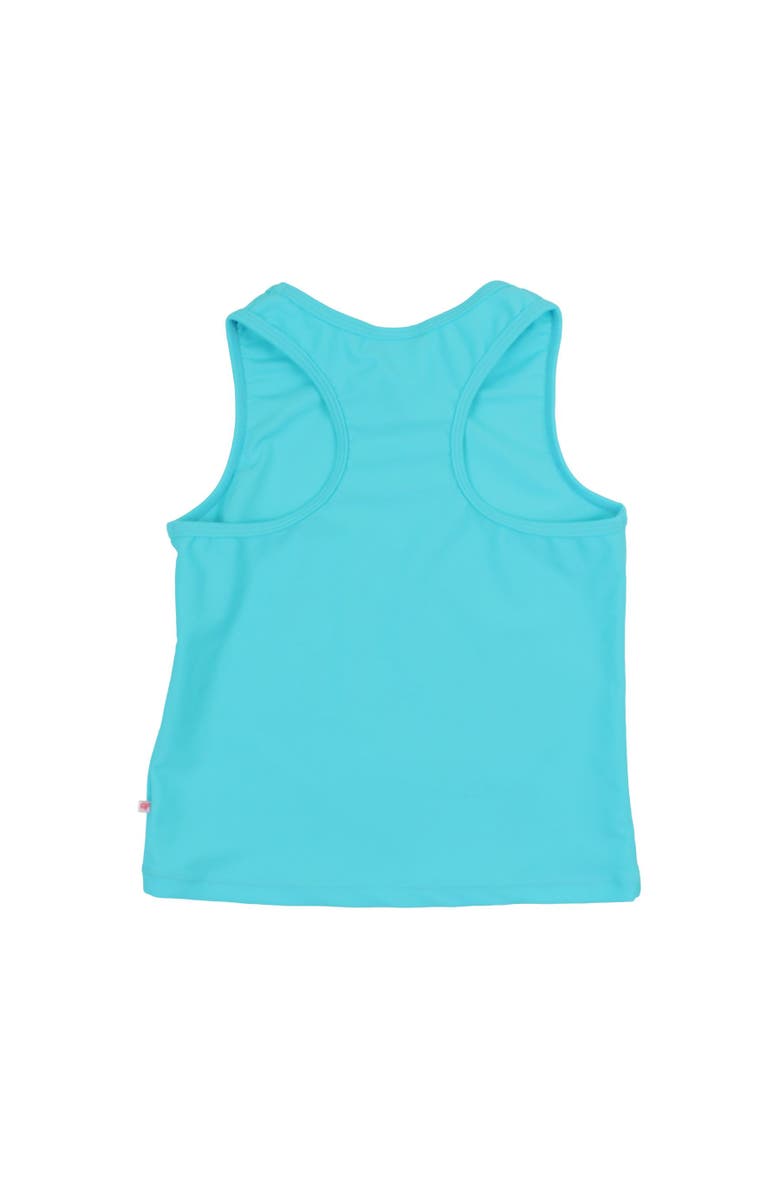 RuffleButts Girls Active Tank Top, Alternate, color, Bright Aqua