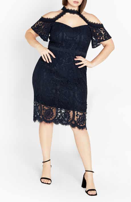 Pippa Cutout Lace Overlay Cocktail Midi Dress