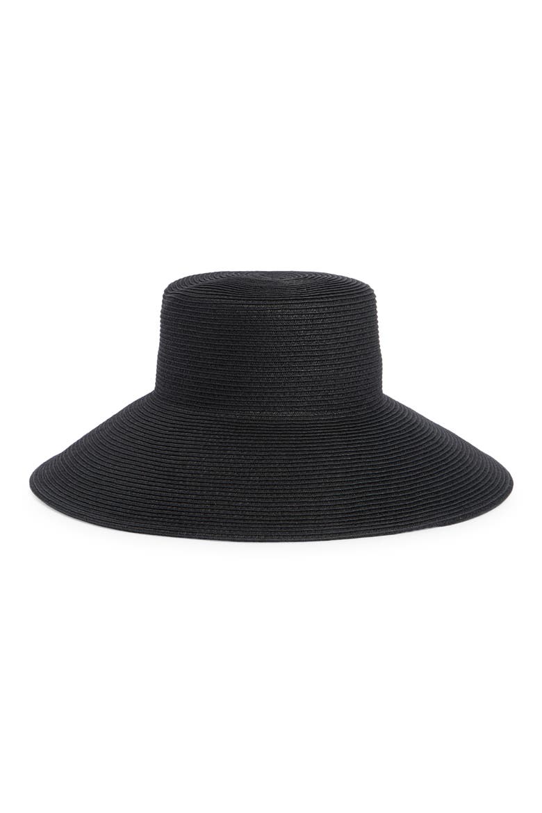 Down Brim Straw Floppy Hat, Alternate, color, BLACK