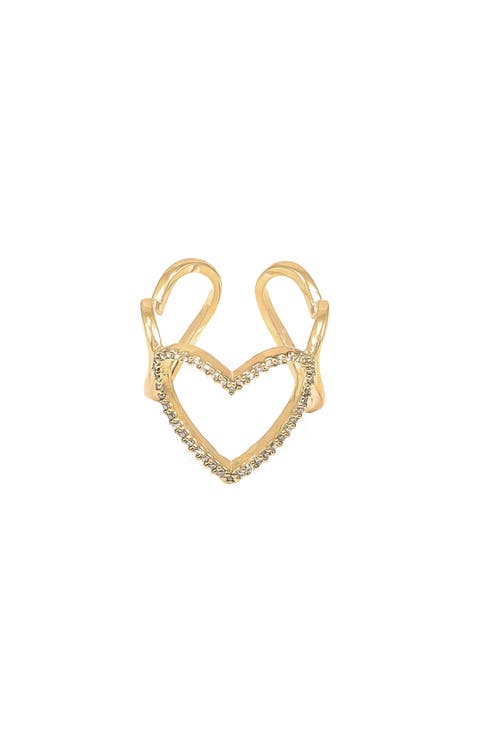 Mae Triple Heart Statement Adjustable Ring