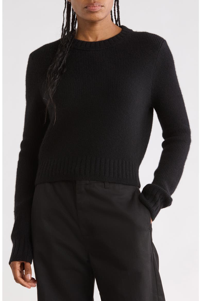Baby Cashmere Crewneck Sweater, Main, color, BLACK