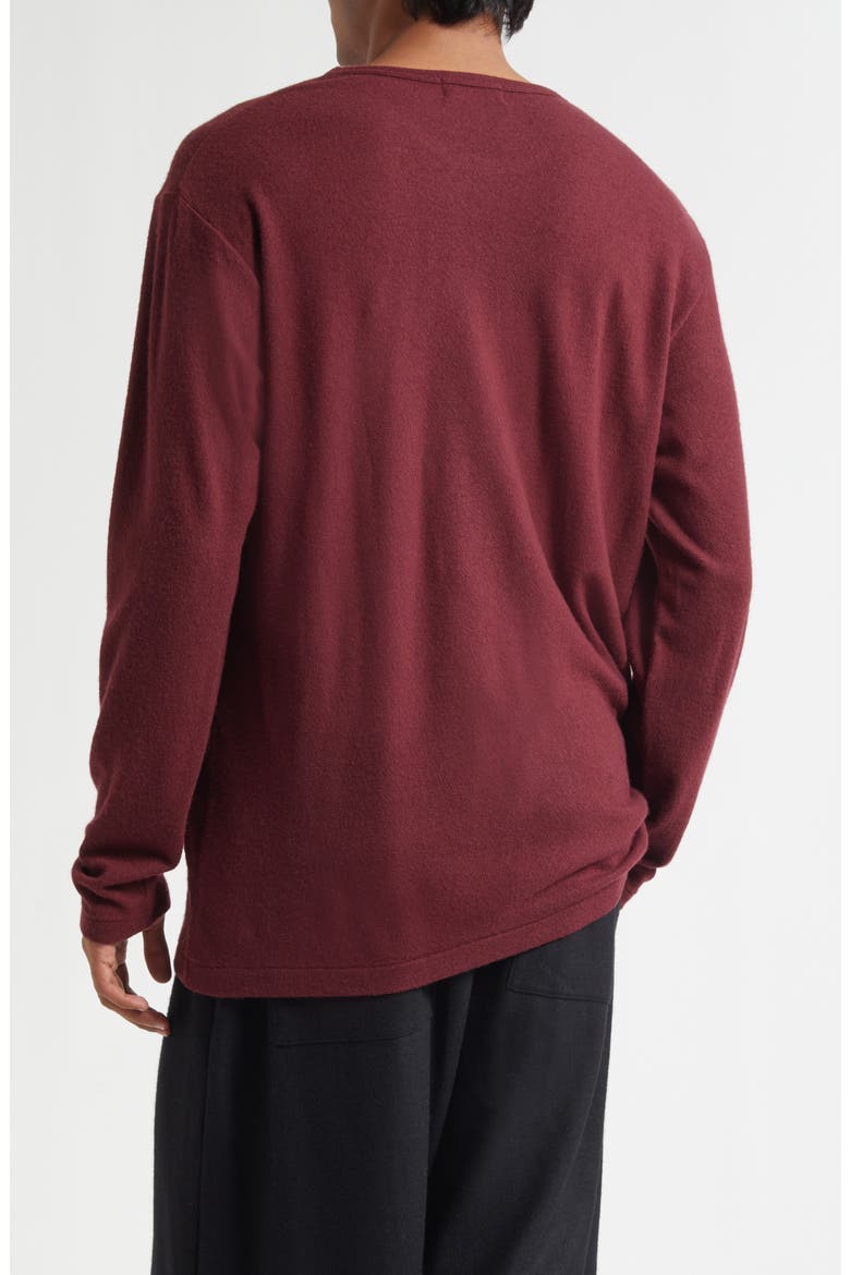 Long Sleeve Super 120s Wool Crewneck T-Shirt, Alternate, color, BORDEAUX