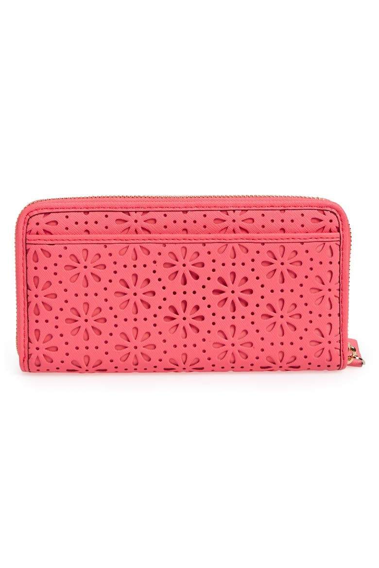 'cedar street - perforated lacey' zip around wallet, Alternate, color, SURPRISE CORAL