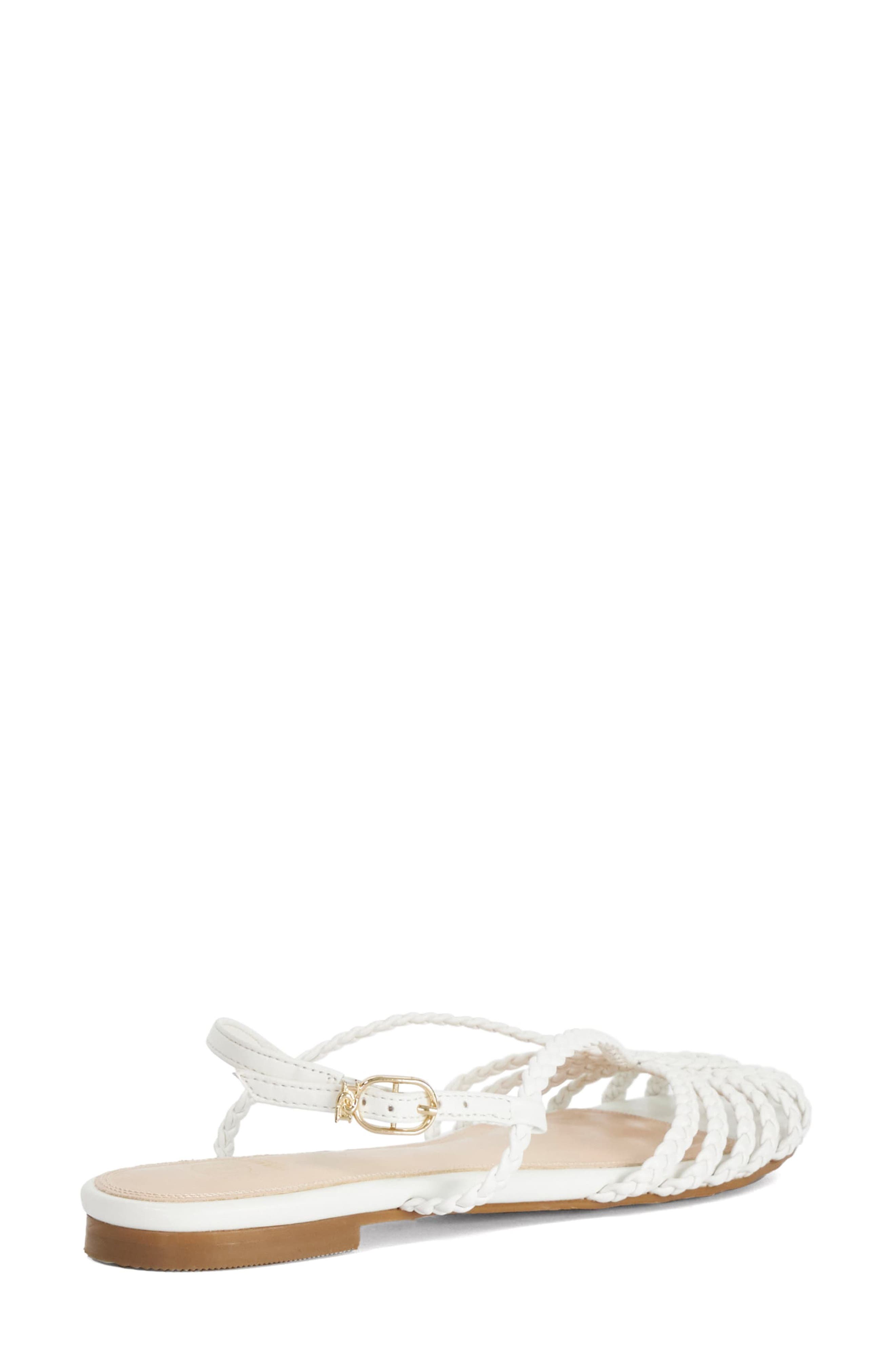 Dune London Hoopla Faux Leather Flat, Alternate, color, White