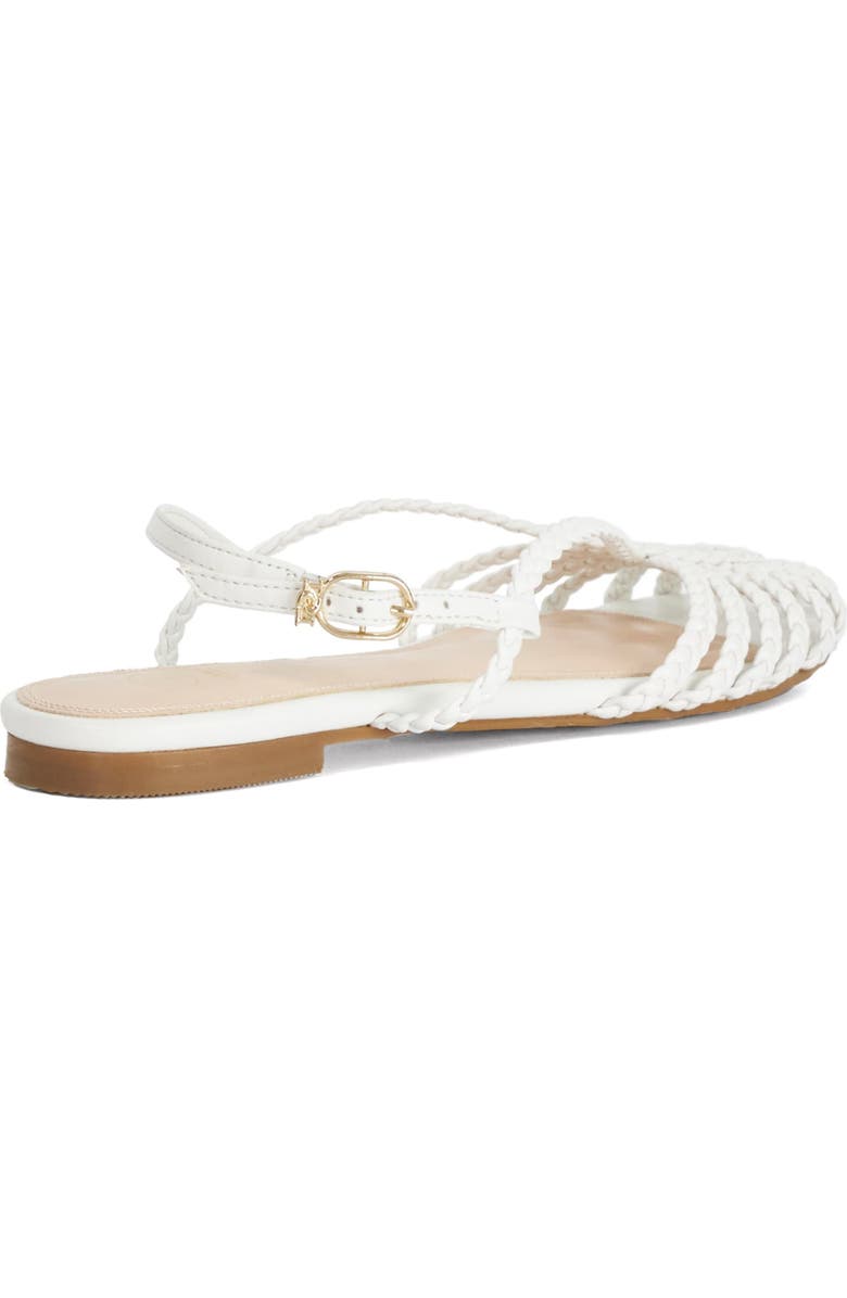 Dune London Hoopla Faux Leather Flat, Alternate, color, White