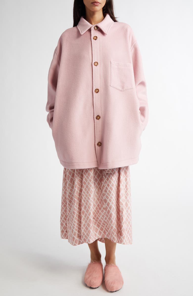 Marni Virgin Wool & Mohair Felt Shirt Jacket, Alternate, color,