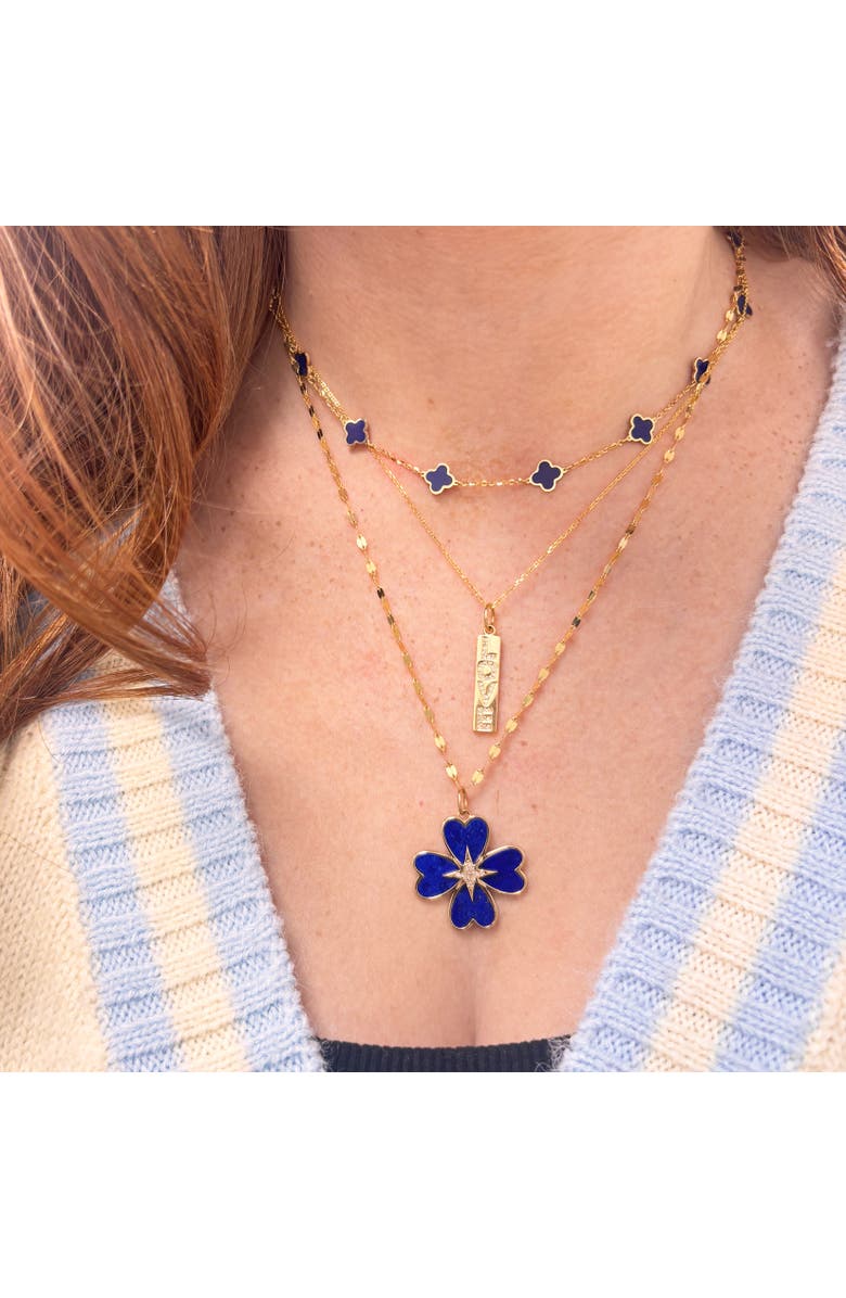 The Lovery Fine Jewelry Diamond Bar Love Charm, Alternate, color, Yellow Gold