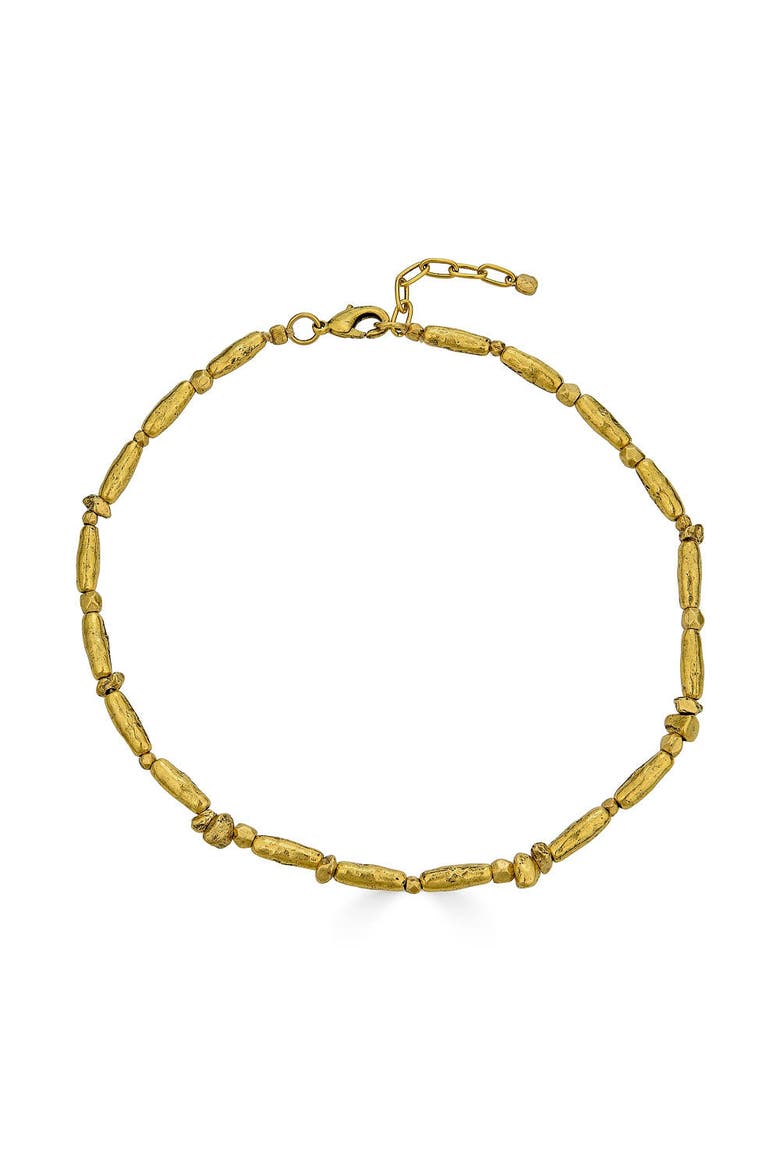 Organic Bead Necklace, Main, color, Gold