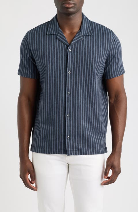 Terra Stripe Cabana Terry Cloth Camp Shirt