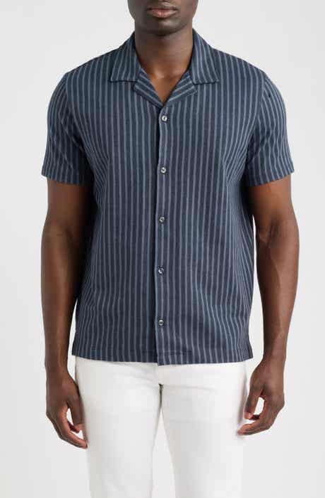 Terra Stripe Cabana Terry Cloth Camp Shirt