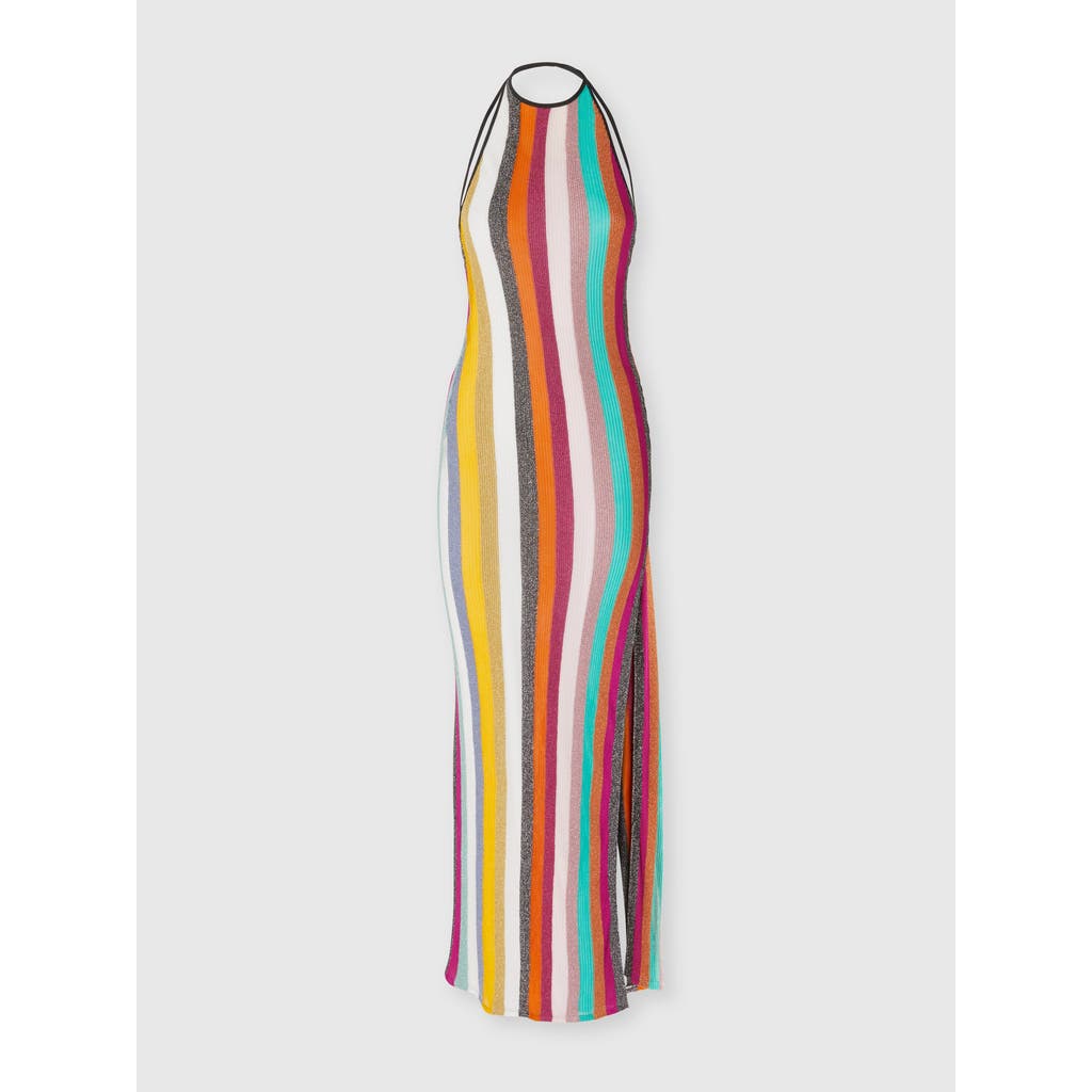 Missoni Striped Metallic Crochet-knit Maxi Dress In Multicoloured