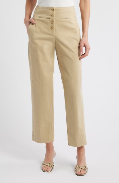 Women's Beige Straight-Leg Pants | Nordstrom