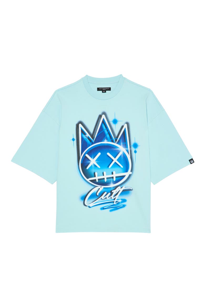 Oversized Cotton Graphic T-Shirt, Alternate, color, BLUE GLOW