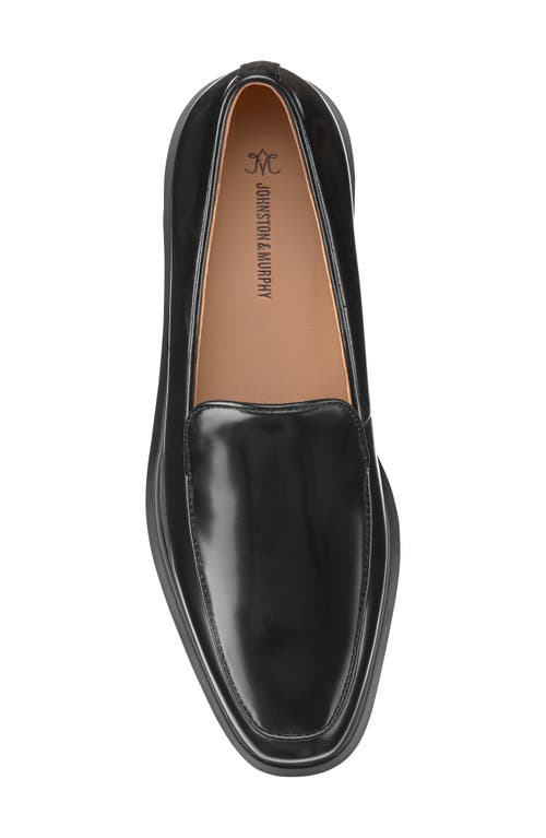 Johnston & Murphy Gracelyn Venetian Platform Loafer In Black Italian Antiqued