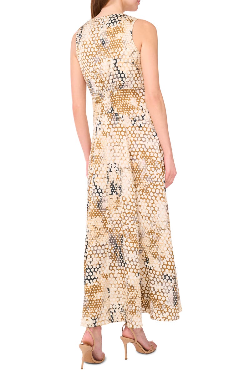 Halogen<sup>®</sup> Print Knot Front Maxi Dress, Alternate, color, Golden Mustard